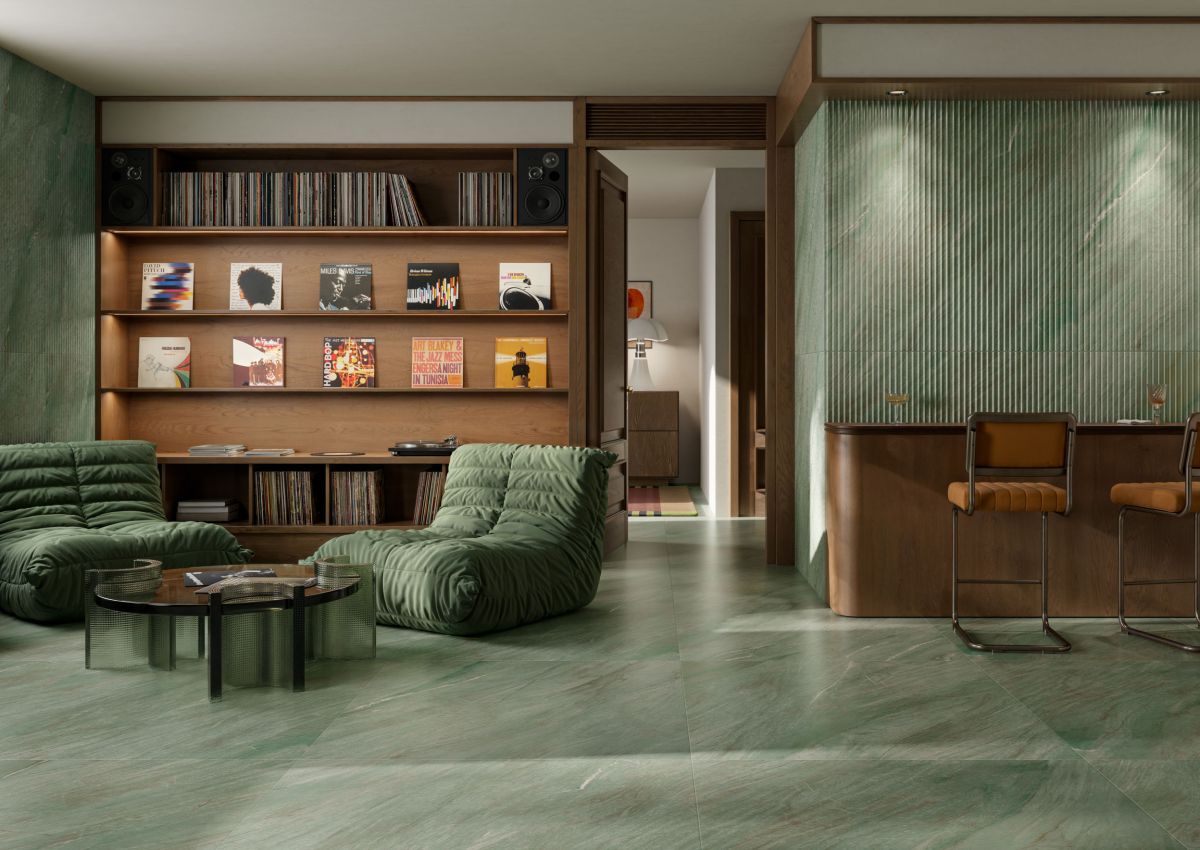 Elegance porcelain tiles in a room setting