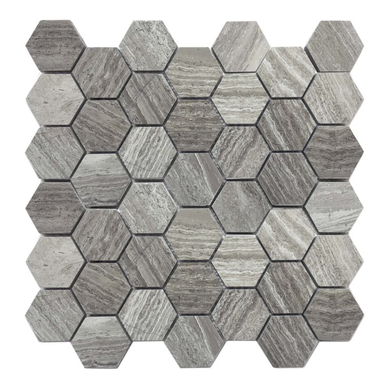 Hexagon Mosaic Dark Grey marble mosaic sheet