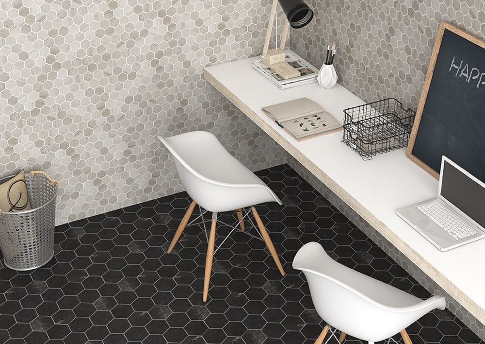 Hexagon Mosaic in a room setting