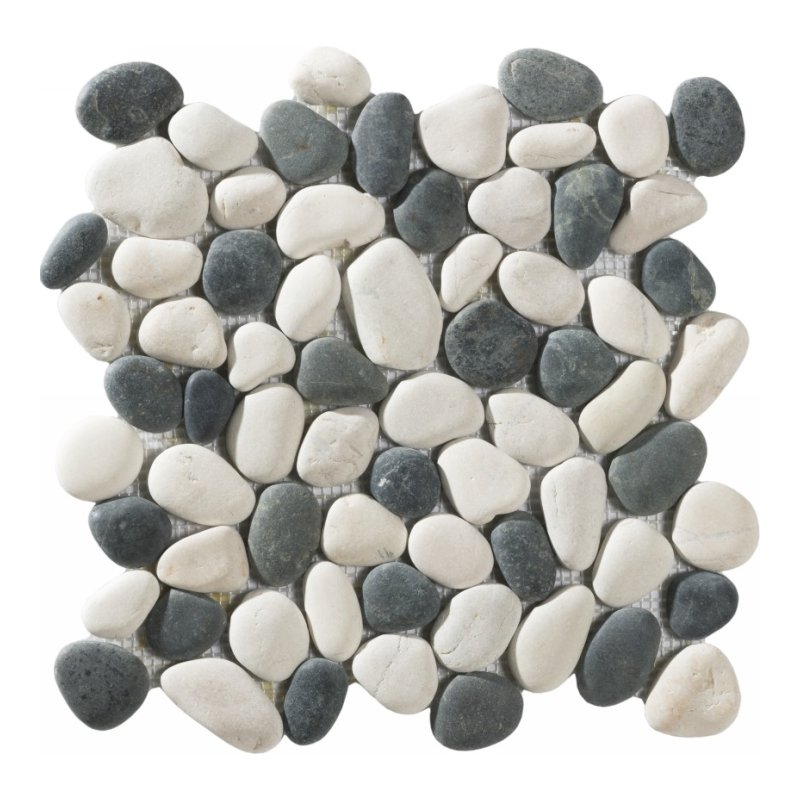 Inriver Pebble Mosaic Black & White pebble mosaic sheet