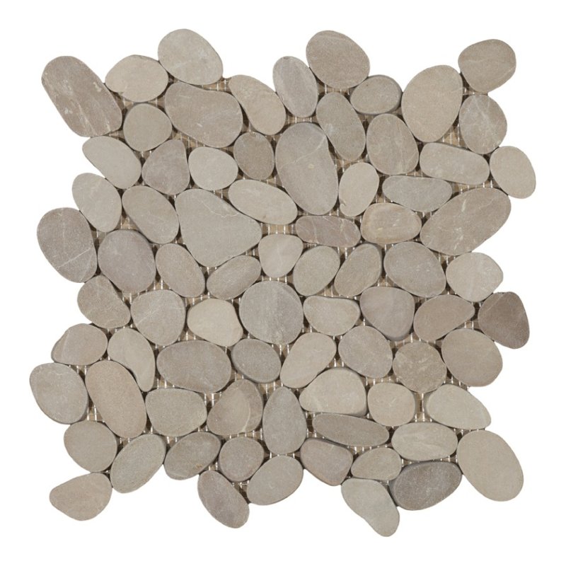 Inriver Sliced Pebble Mosaic Beige pebble mosaic sheet