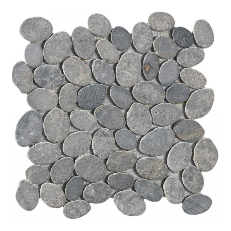 Inriver Sliced Pebble Mosaic Grey pebble mosaic sheet
