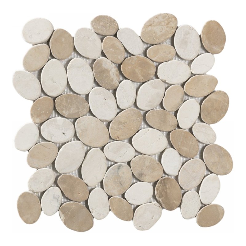 Inriver Sliced Pebble Mosaic Mocha pebble mosaic sheet