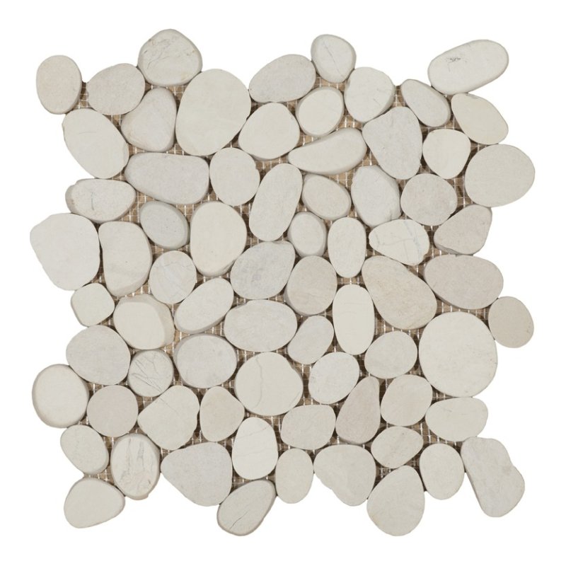 Inriver Sliced Pebble Mosaic White pebble mosaic sheet