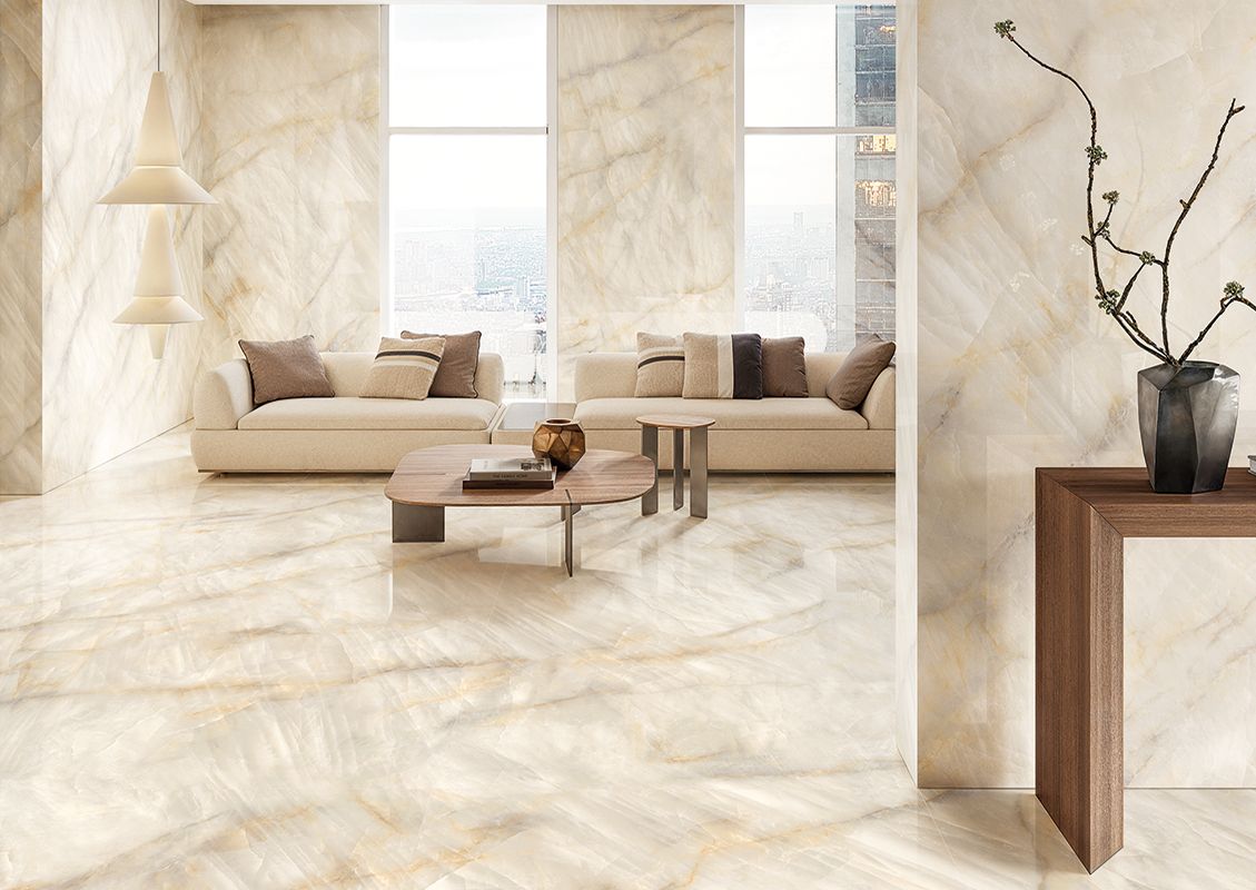 Tele Di Marmo Crystal porcelain tiles in a room setting